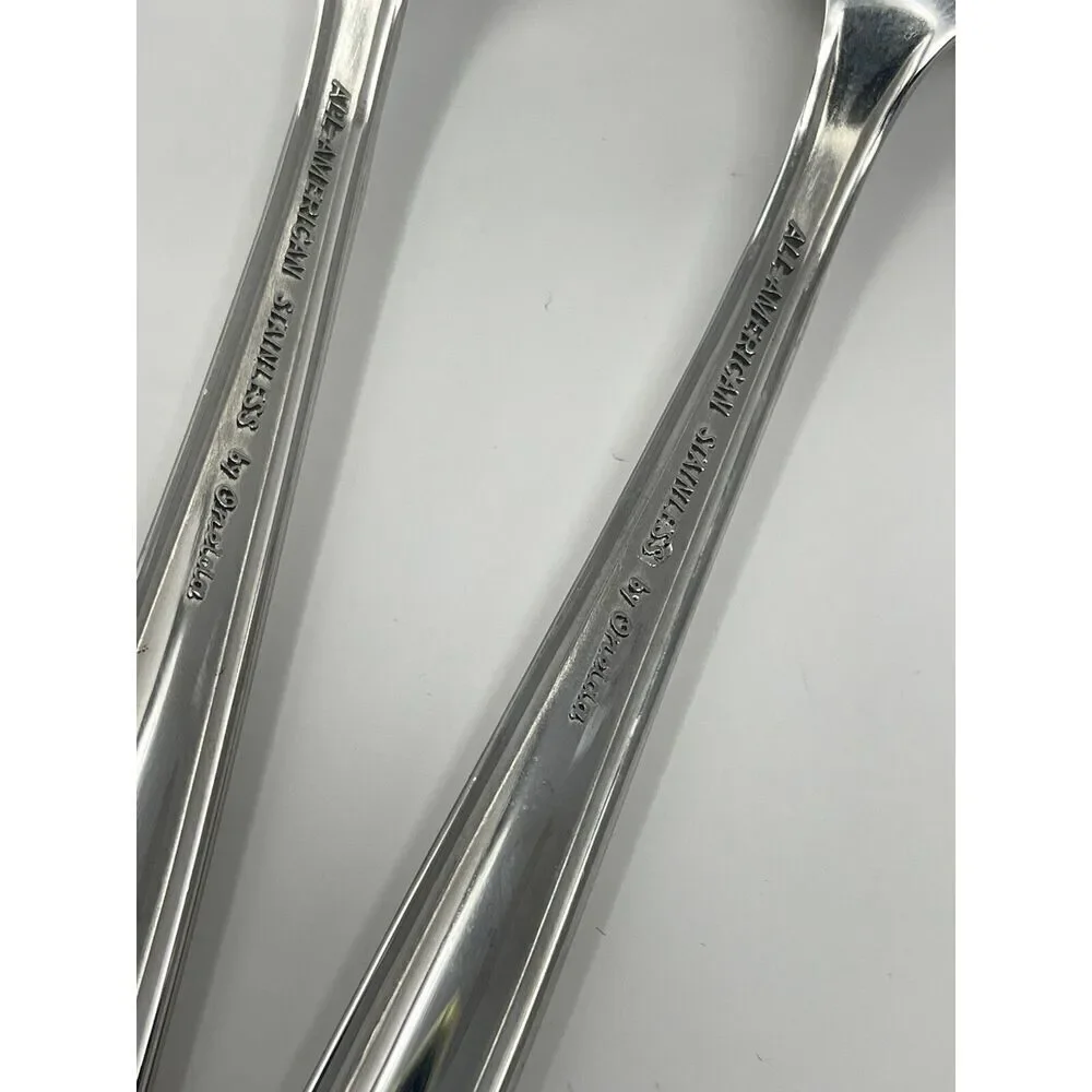 Oneida All American Stainless Forever Place Dinner Soup Spoon 6 7/8” Set Of 4